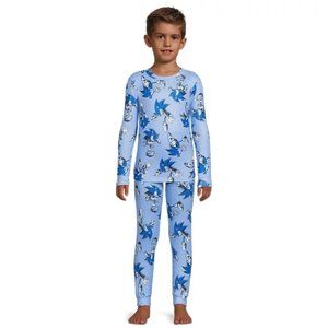 Boys Girls 2  pc SONIC the HEDGEHOG All Over Print Tight Fit Pajamas Size 4 NWT